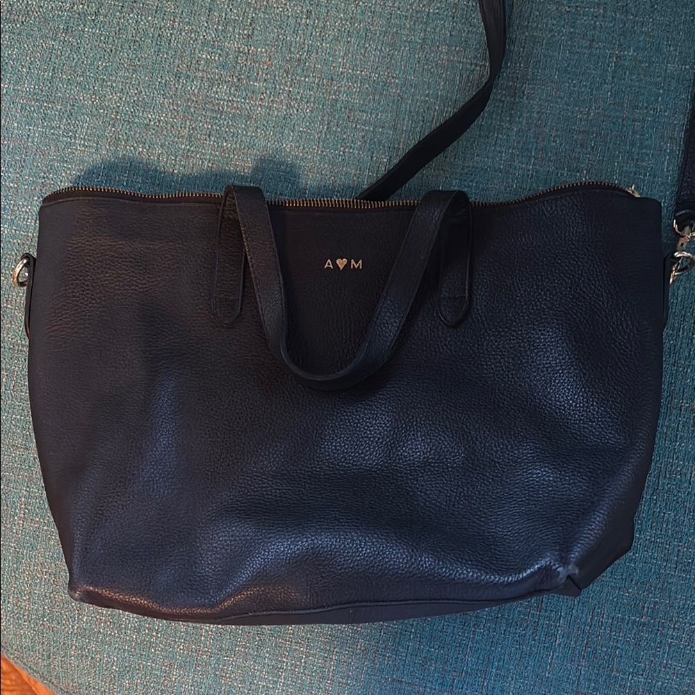 Black Leather Tote Bag